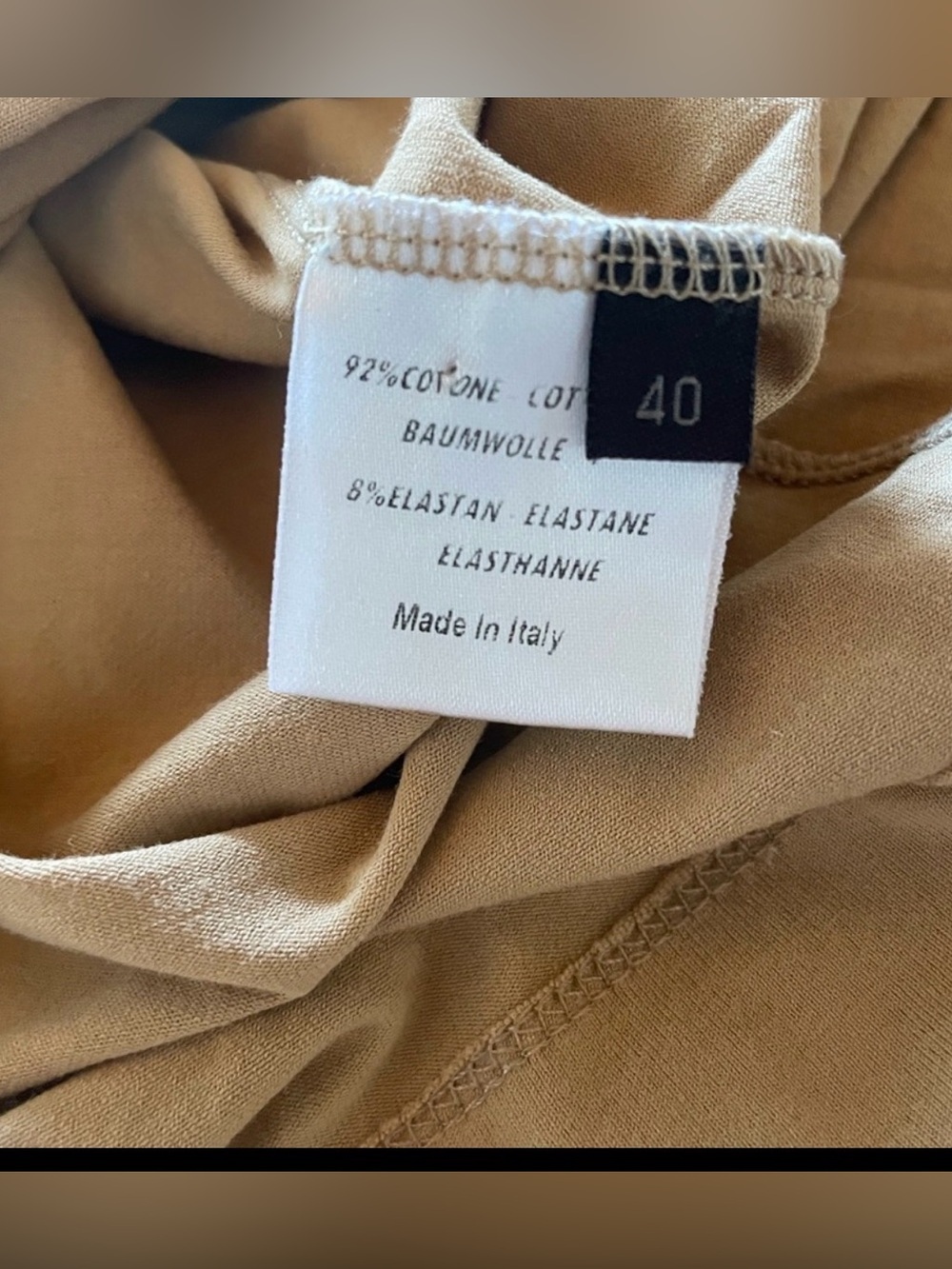 Vintage Fendi Italy Tan Stretch Tee FF Logo Hardware Top EU 40 - Picture 3 of 6